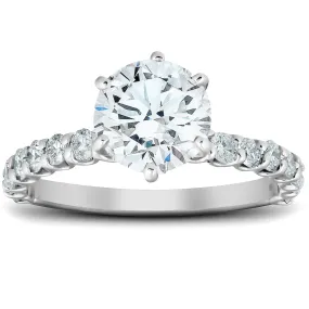 1 3/4 Ct Round Cut Diamond Engagement Ring 14k White Gold