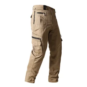 100% COTTON MULTI-POCKETS ZIPPER CARGO PANTS