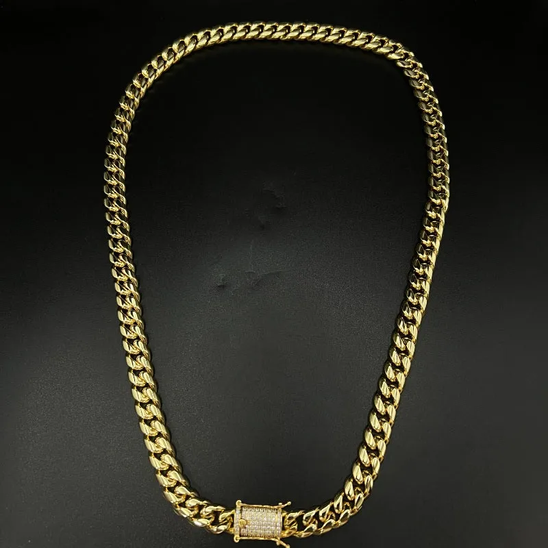 12mm 18K Gold 5-Time Plated Premium Durable Cuban Chain