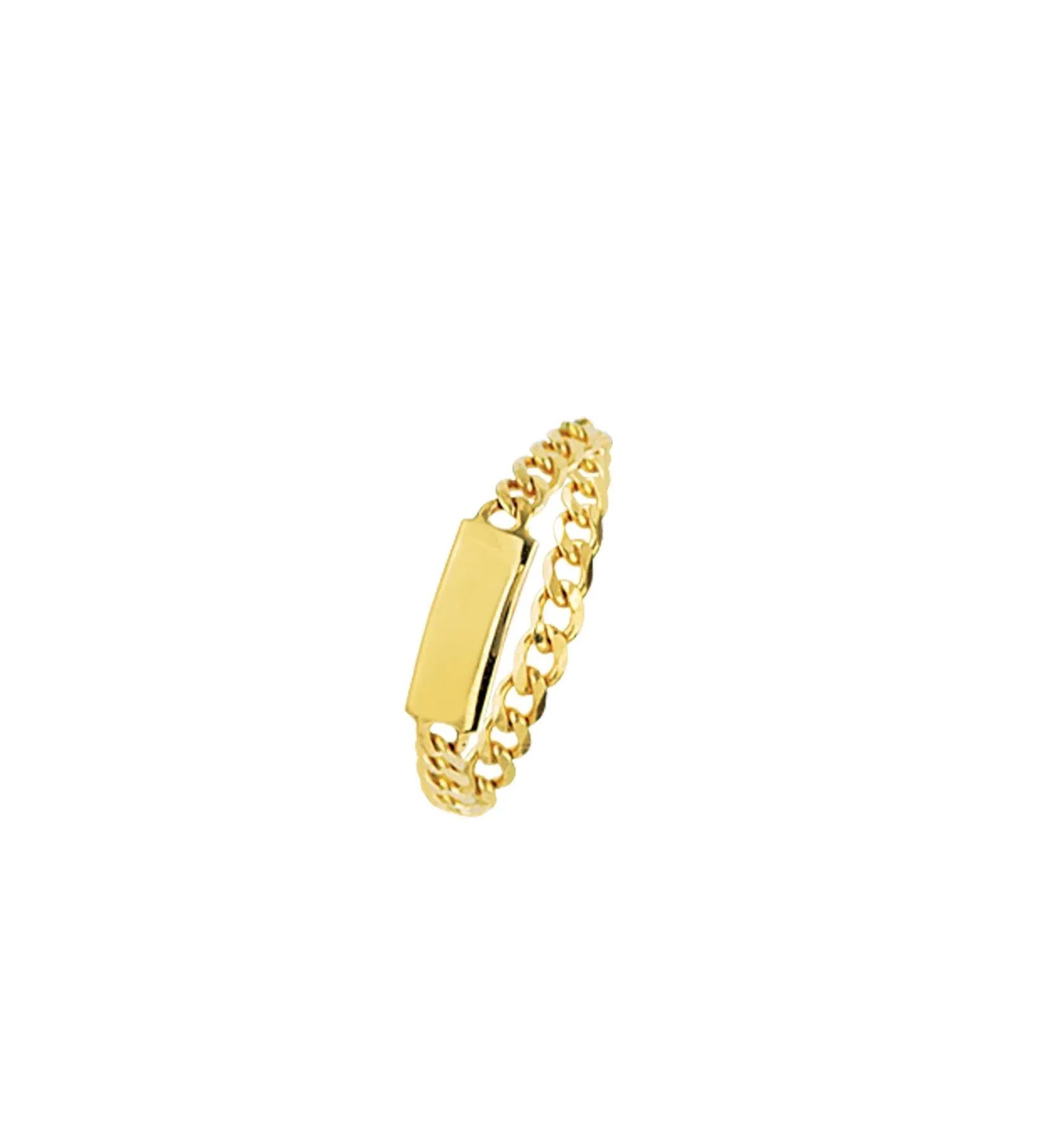 14K CURB LINK ID RING