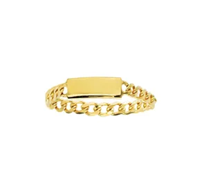 14K CURB LINK ID RING