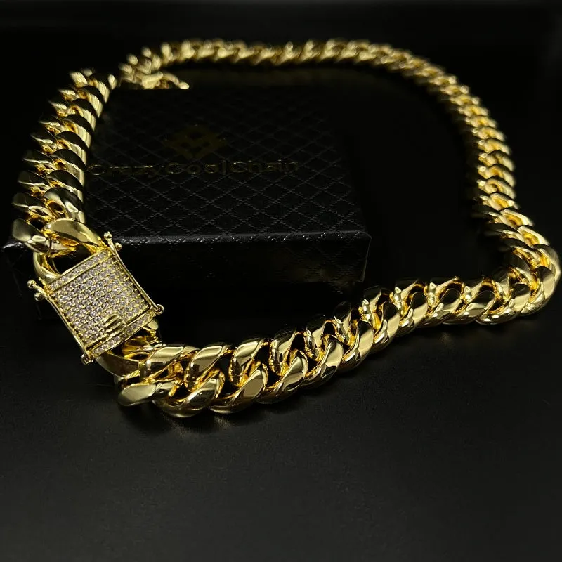 18mm 18K Gold 5-Time Plated Premium Durable Cuban Chain