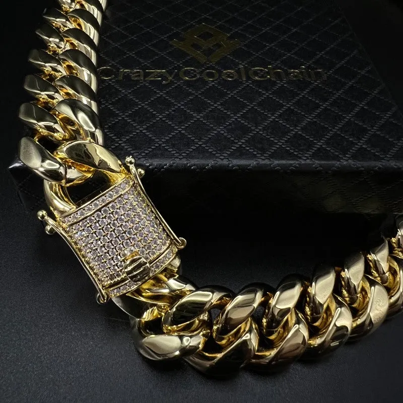 18mm 18K Gold 5-Time Plated Premium Durable Cuban Chain