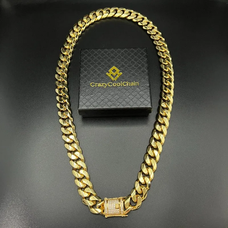 18mm 18K Gold 5-Time Plated Premium Durable Cuban Chain