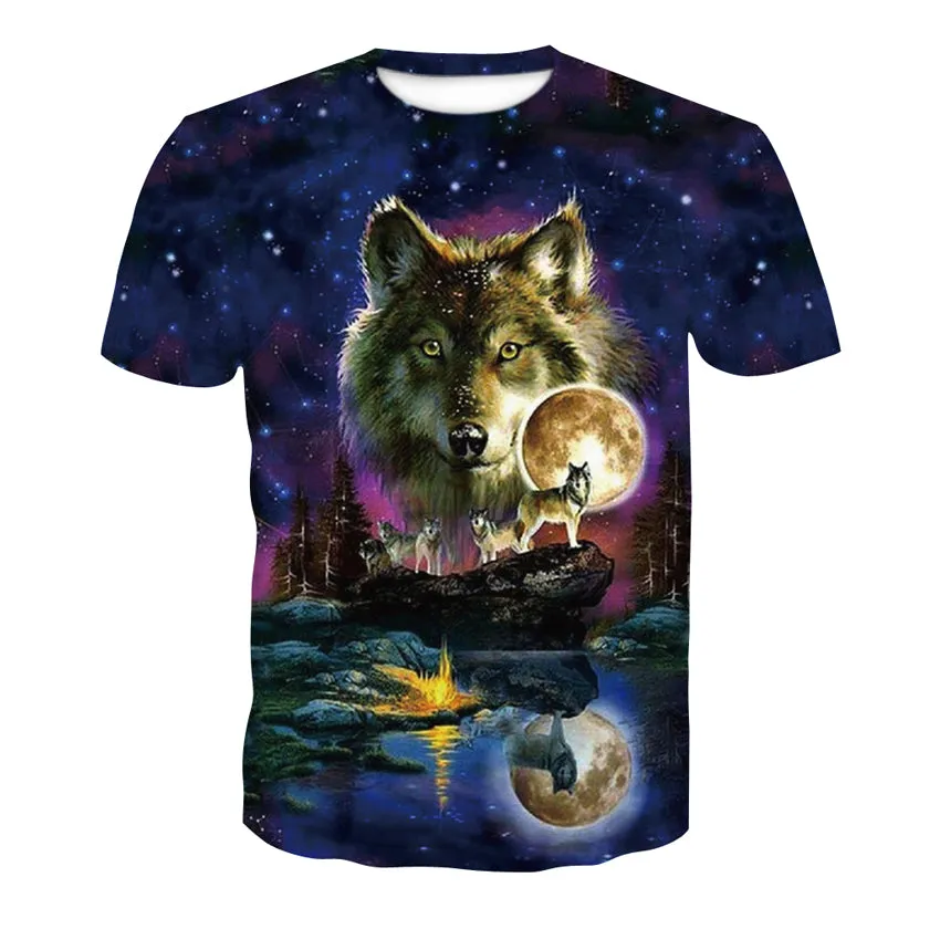 Animal Wolf 3D Printed T-shirt from Men Digital Printing tshirt Graphics Clothing All Over Print Tees Casual Oversized T Shirt