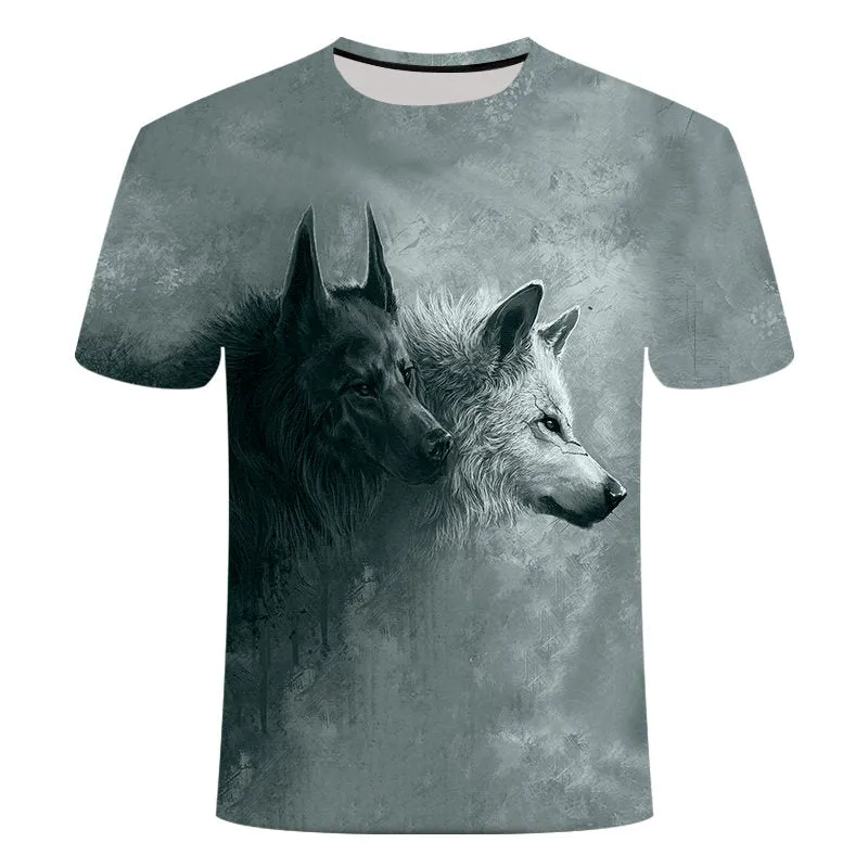 Animal Wolf 3D Printed T-shirt from Men Digital Printing tshirt Graphics Clothing All Over Print Tees Casual Oversized T Shirt