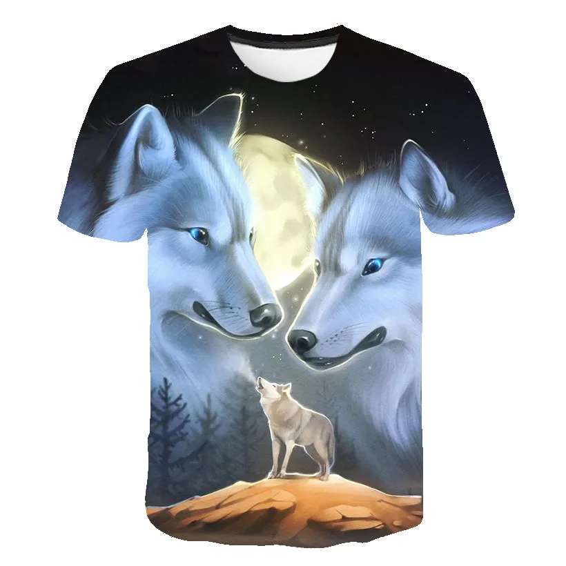 Animal Wolf 3D Printed T-shirt from Men Digital Printing tshirt Graphics Clothing All Over Print Tees Casual Oversized T Shirt