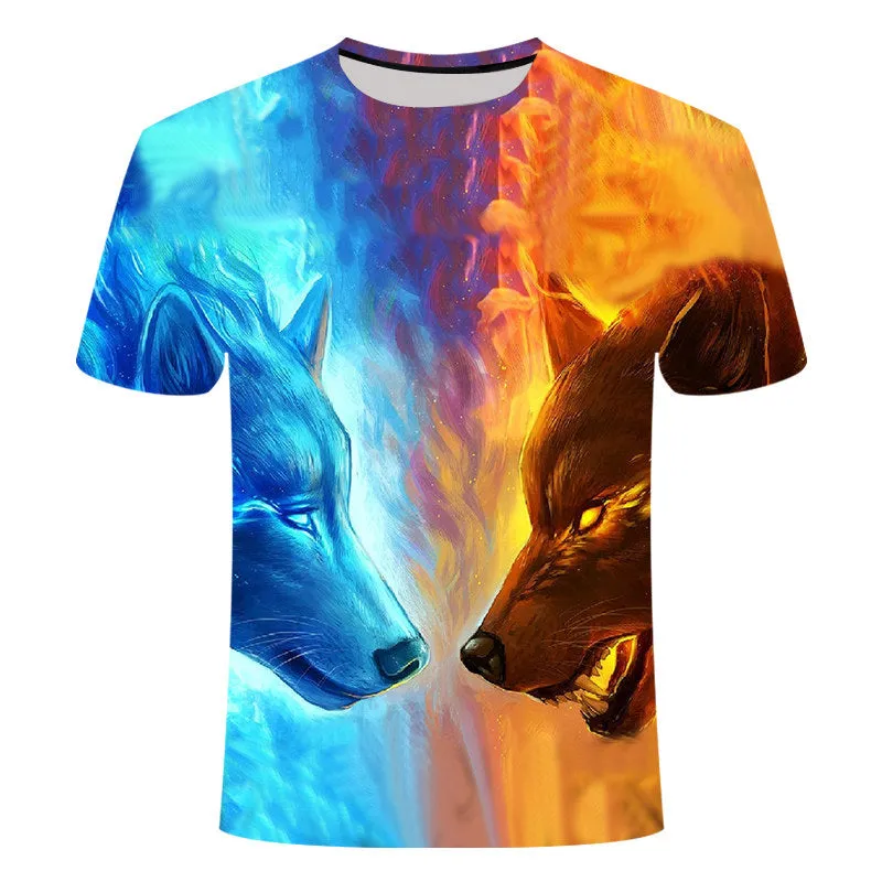 Animal Wolf 3D Printed T-shirt from Men Digital Printing tshirt Graphics Clothing All Over Print Tees Casual Oversized T Shirt