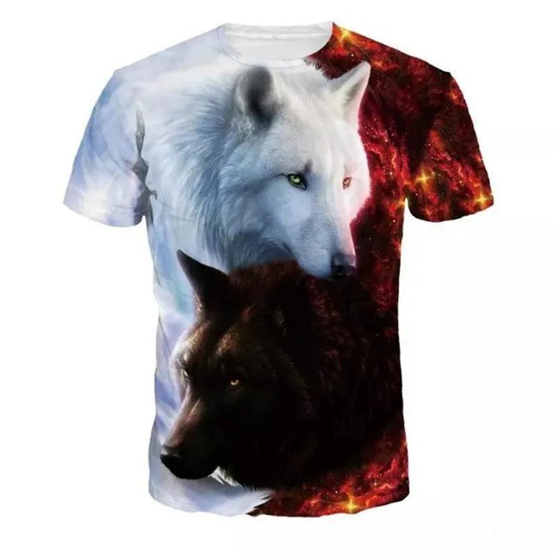 Animal Wolf 3D Printed T-shirt from Men Digital Printing tshirt Graphics Clothing All Over Print Tees Casual Oversized T Shirt