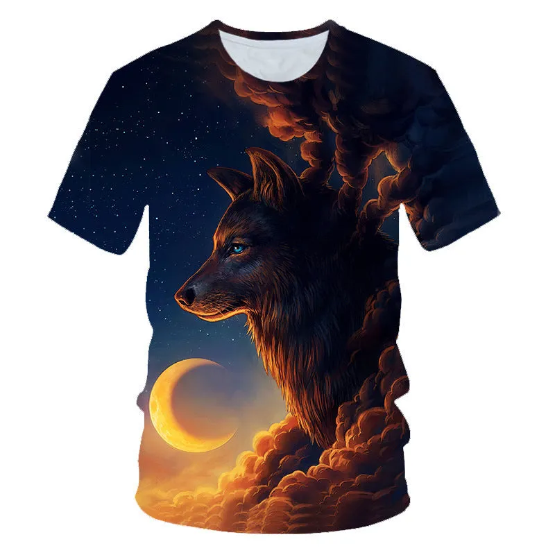 Animal Wolf 3D Printed T-shirt from Men Digital Printing tshirt Graphics Clothing All Over Print Tees Casual Oversized T Shirt