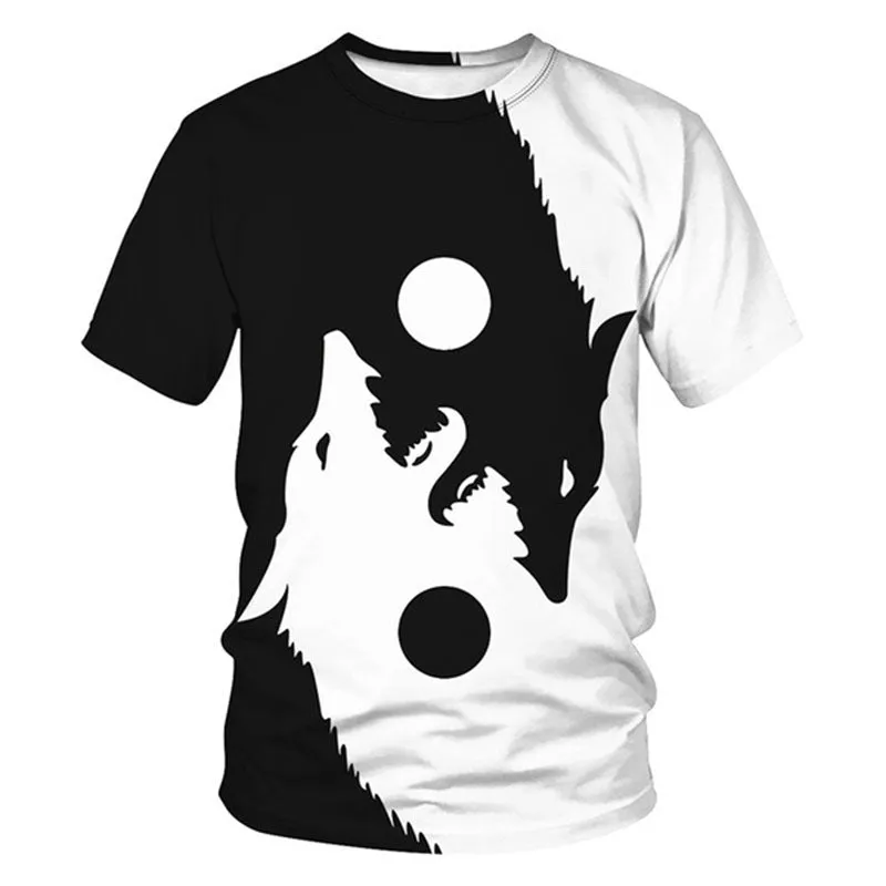 Animal Wolf 3D Printed T-shirt from Men Digital Printing tshirt Graphics Clothing All Over Print Tees Casual Oversized T Shirt