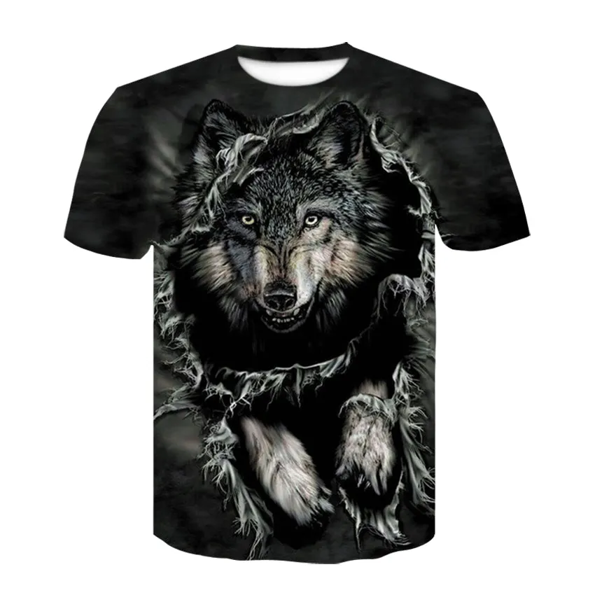 Animal Wolf 3D Printed T-shirt from Men Digital Printing tshirt Graphics Clothing All Over Print Tees Casual Oversized T Shirt