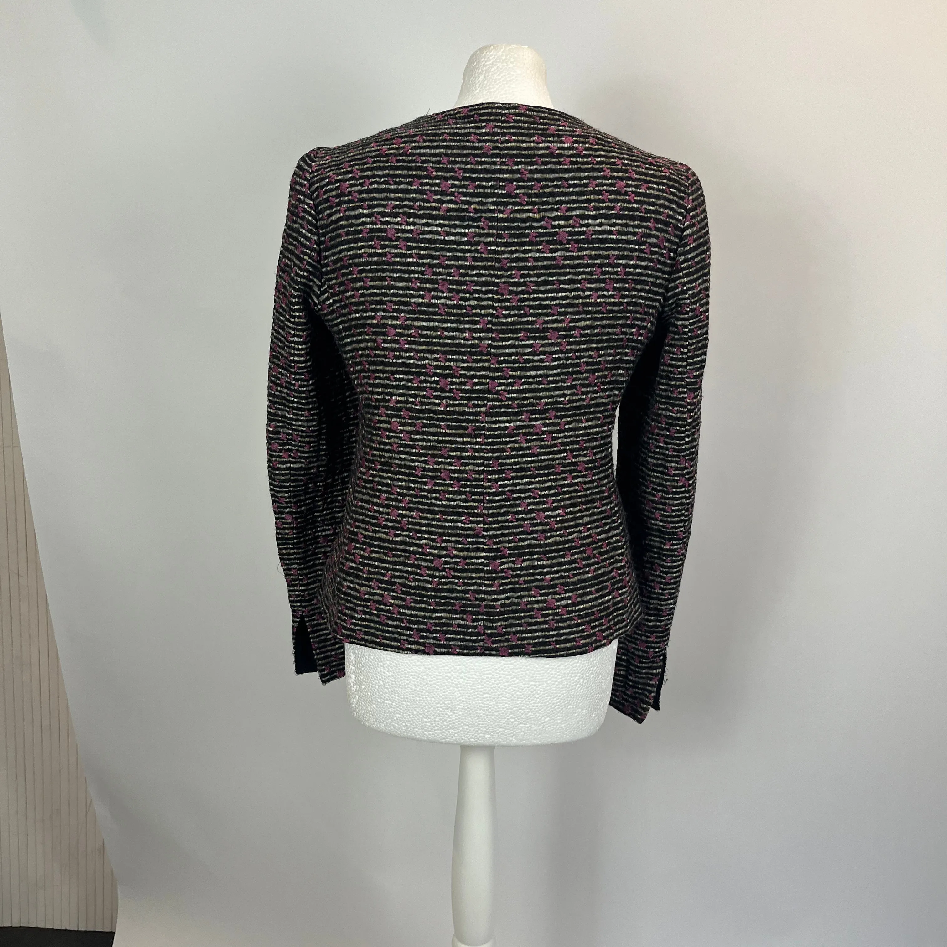 Armani Collezioni Black Ecru & Pink Weave Jacket M