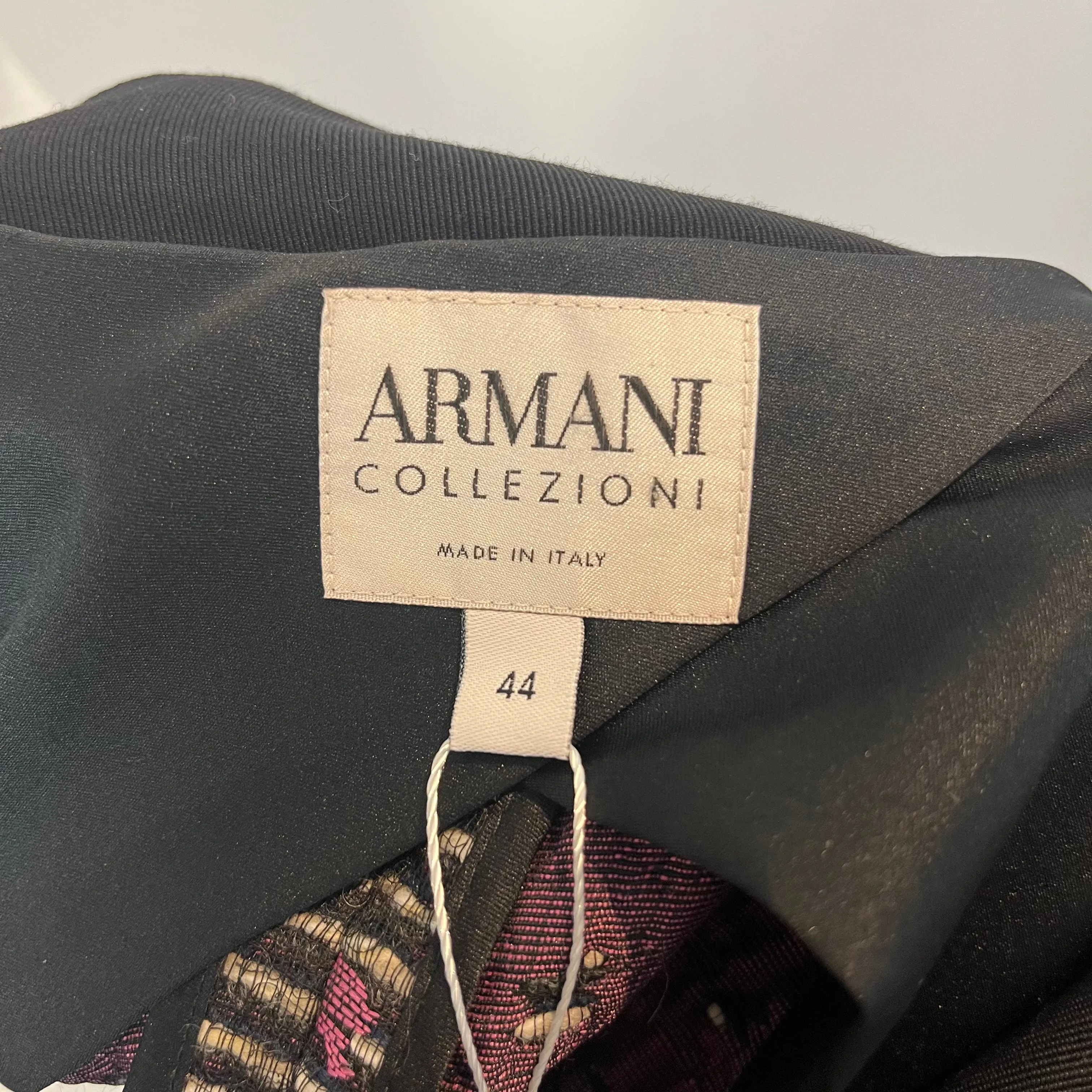 Armani Collezioni Black Ecru & Pink Weave Jacket M