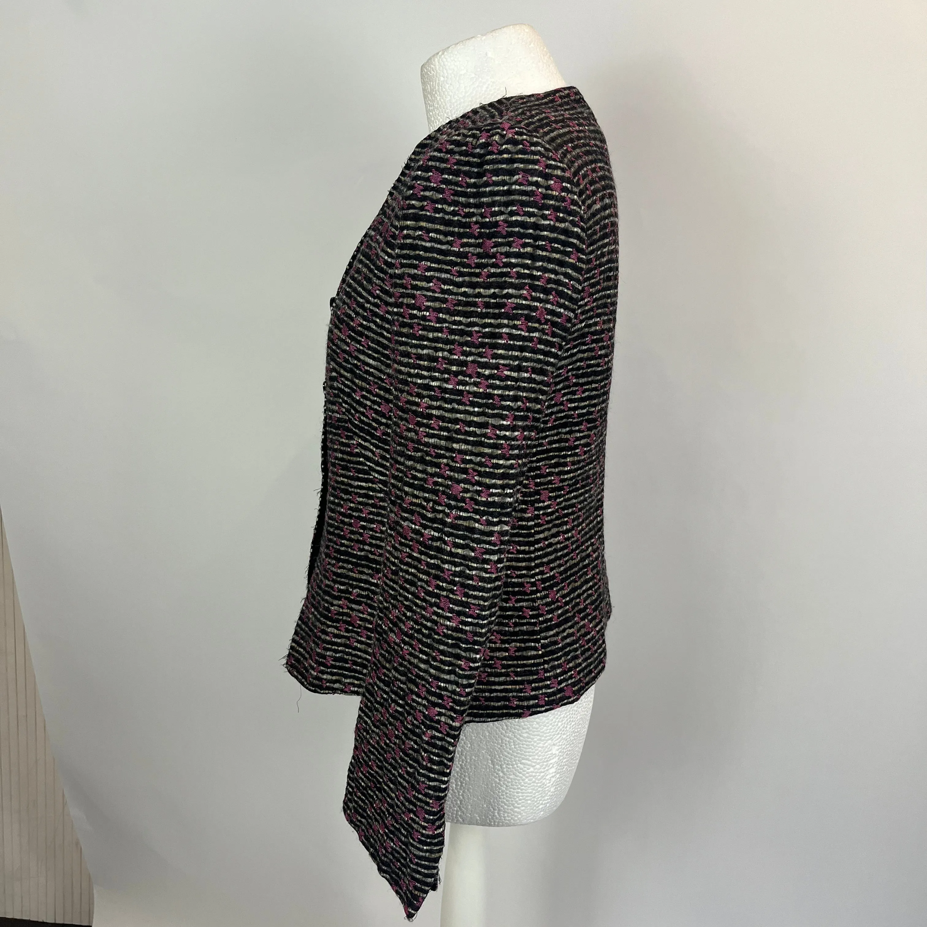 Armani Collezioni Black Ecru & Pink Weave Jacket M