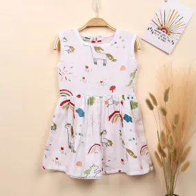 Baby Girl Organic Cotton Sleeveless Frock | Unicorn