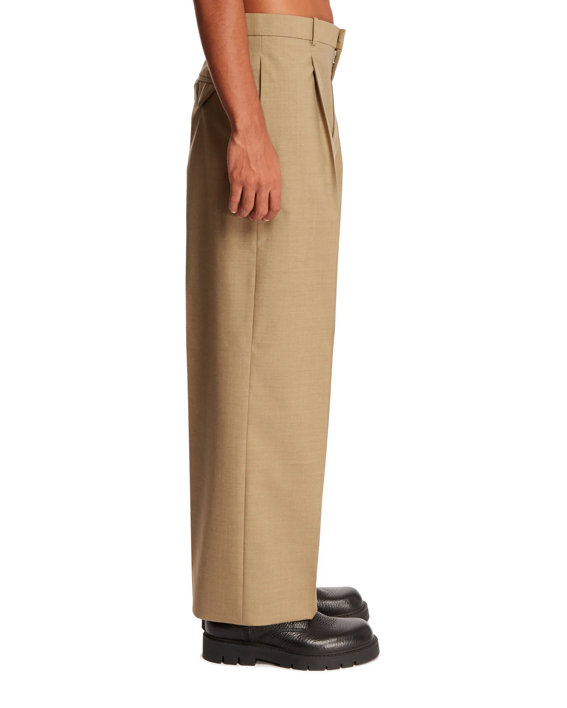 Beige Wool Pants