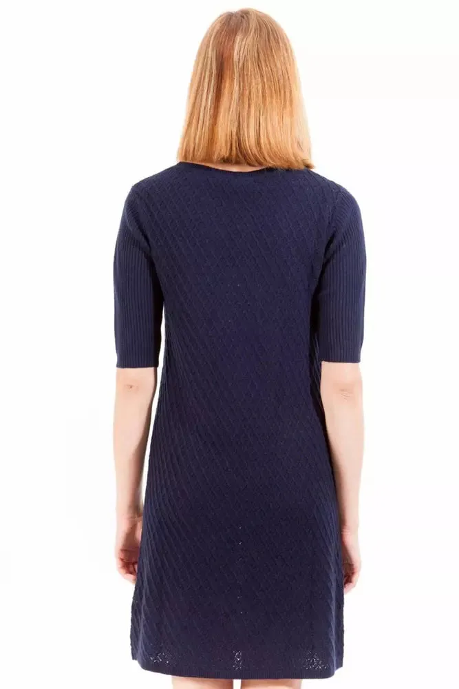 Blue Wool Women Dress