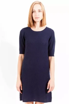 Blue Wool Women Dress