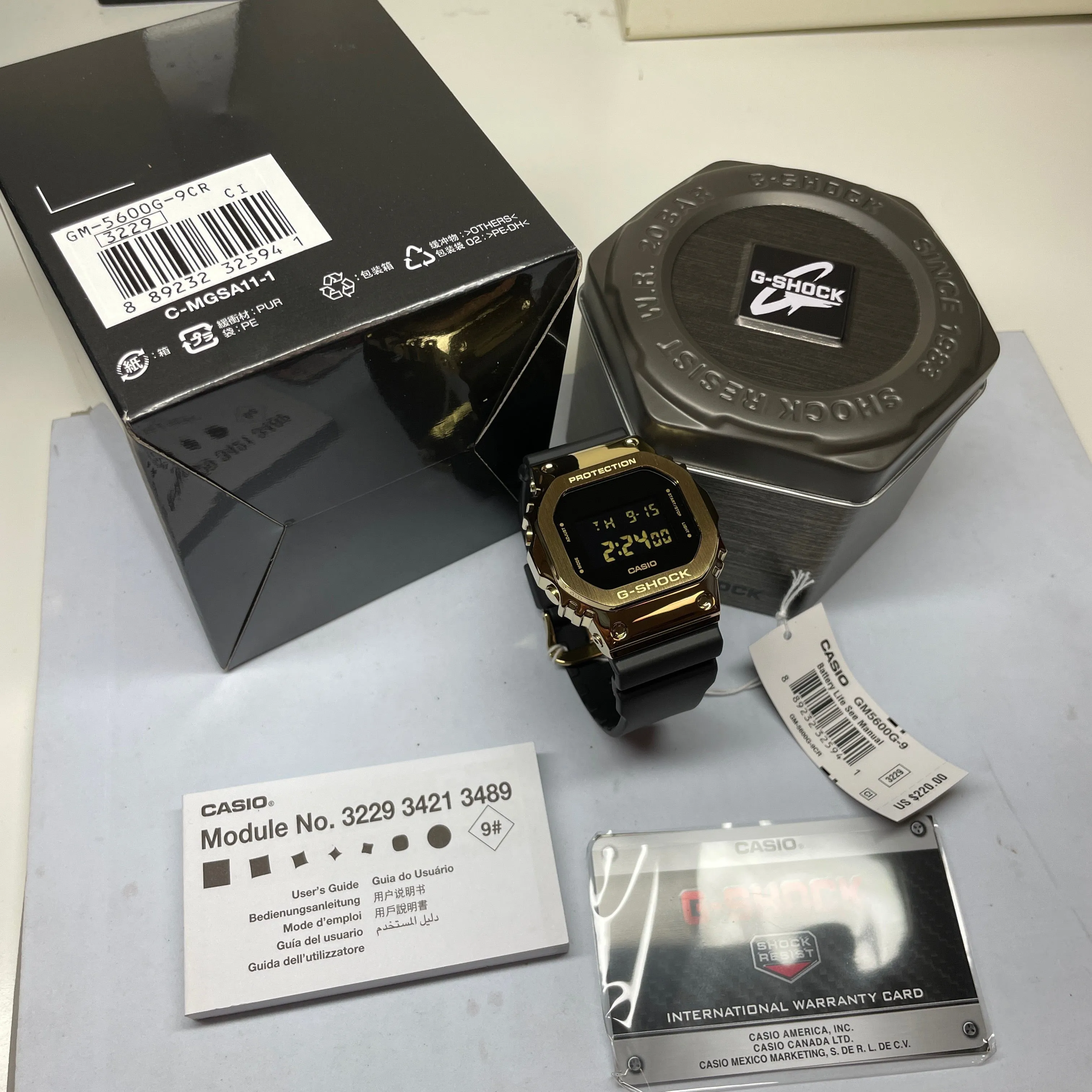 Casio G-Shock GM5600G-9 Stay Gold Gold Metal IP Square Watch