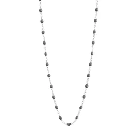 Classic Gigi Grey necklace, White Gold, 19.7"