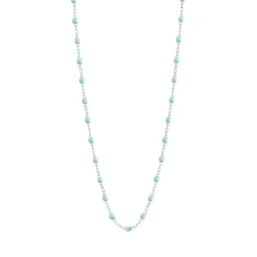 Classic Gigi Jade necklace, White Gold, 19.7"