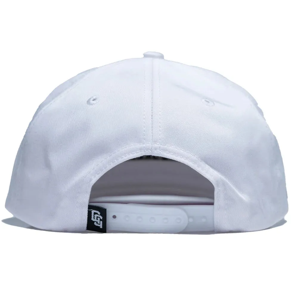 Cocaine & Hookers Golf Hat in White with Flat Brim