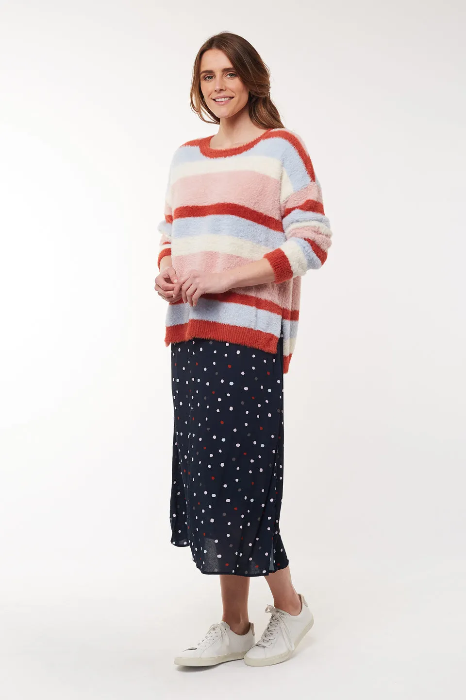 Connie Multi Stripe Fluffy Knit