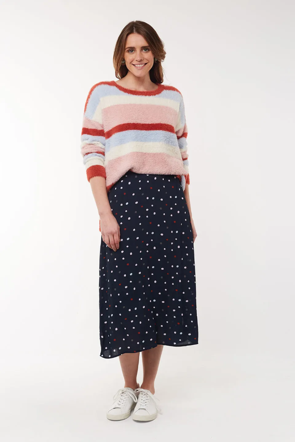 Connie Multi Stripe Fluffy Knit