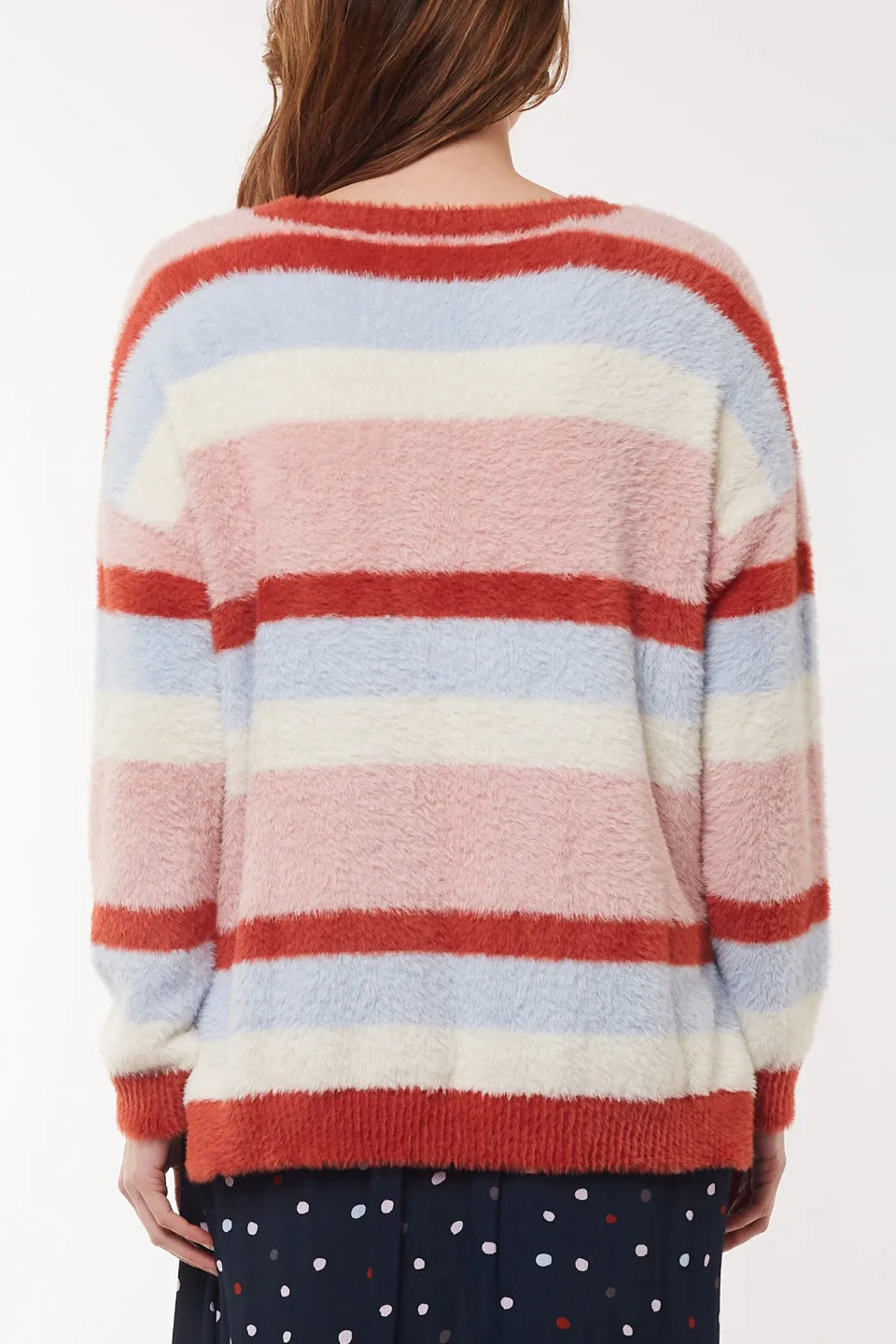 Connie Multi Stripe Fluffy Knit