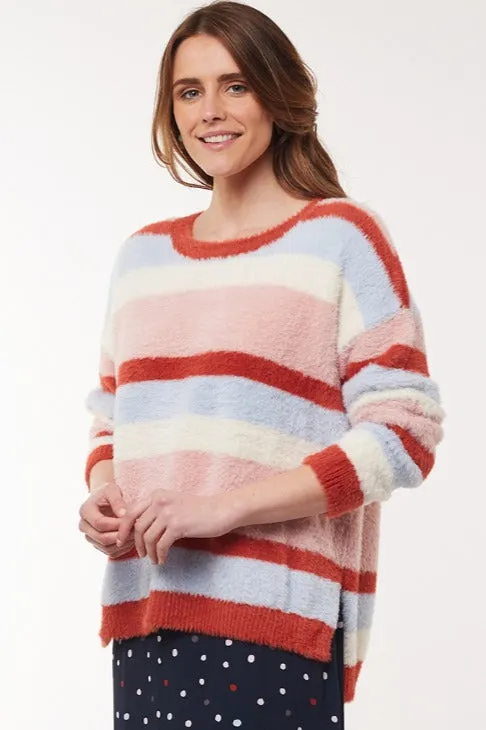 Connie Multi Stripe Fluffy Knit