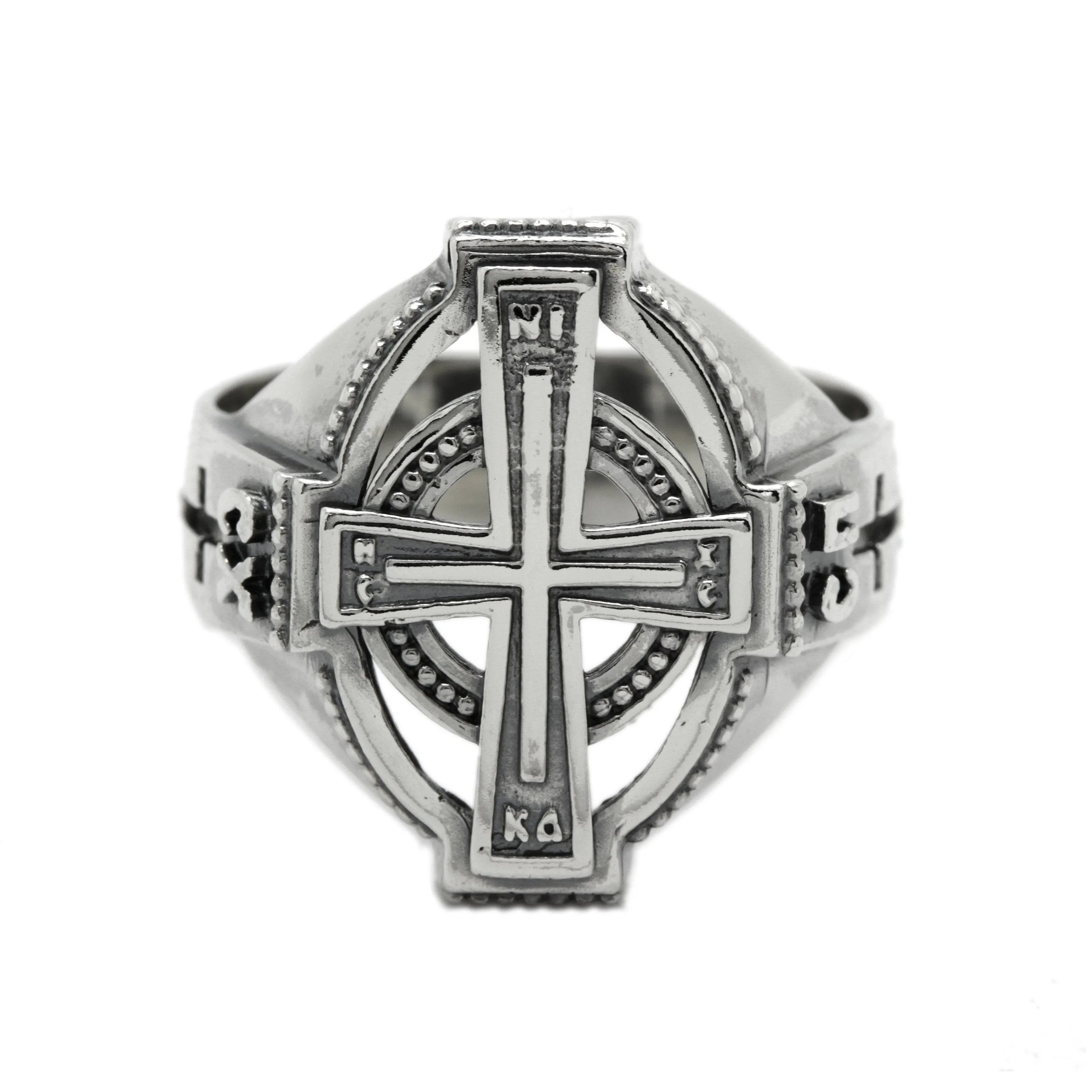 Cross Bless & Save Men's Ring Sterling Solid Silver 925