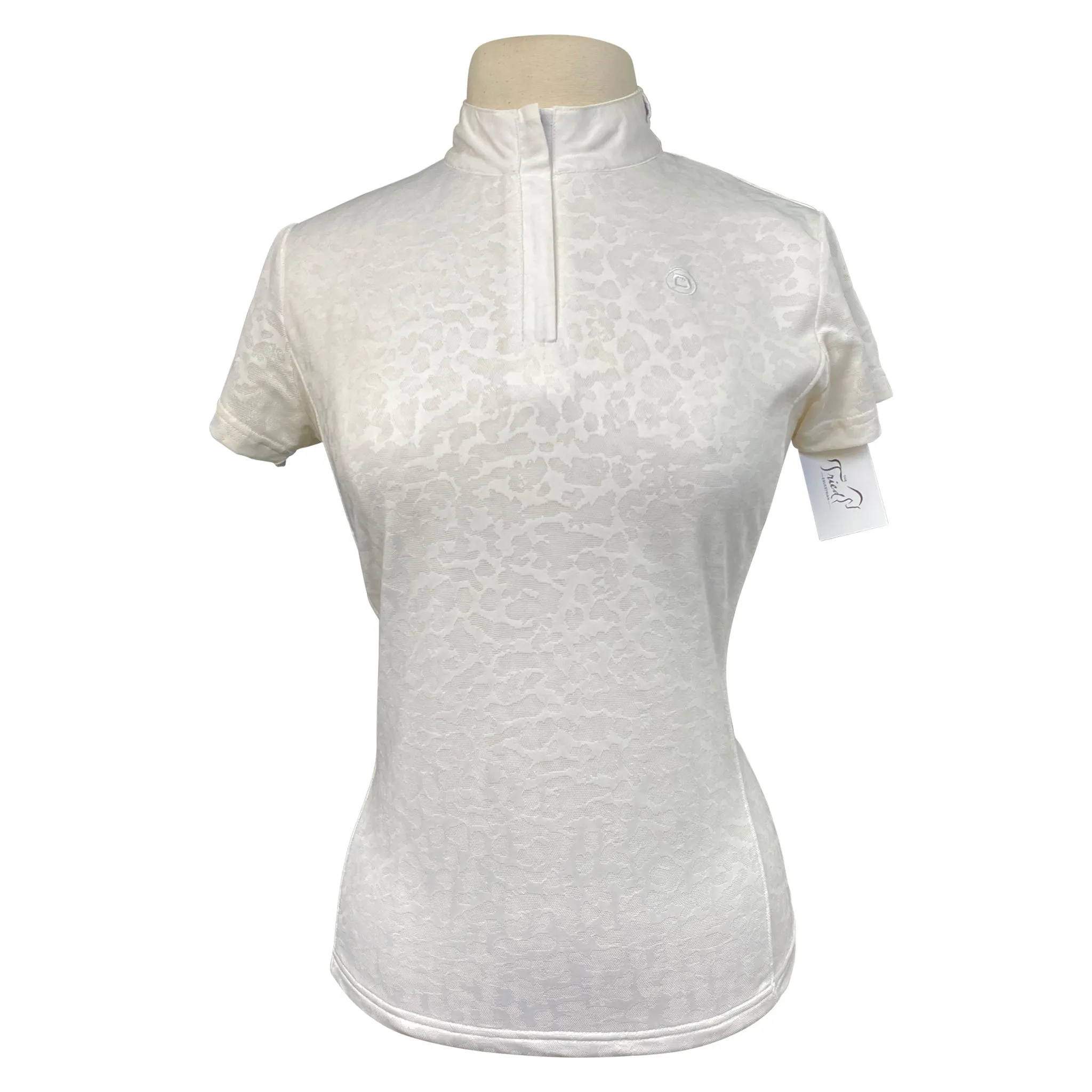 Dublin Lace Vented Short Sleeve Show Shirt in White - Women's Medium