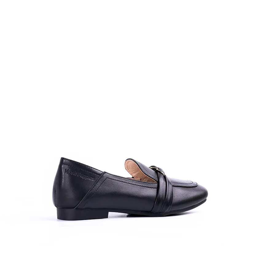 Essence Bit Loafer Women's Shoes - Black Leather