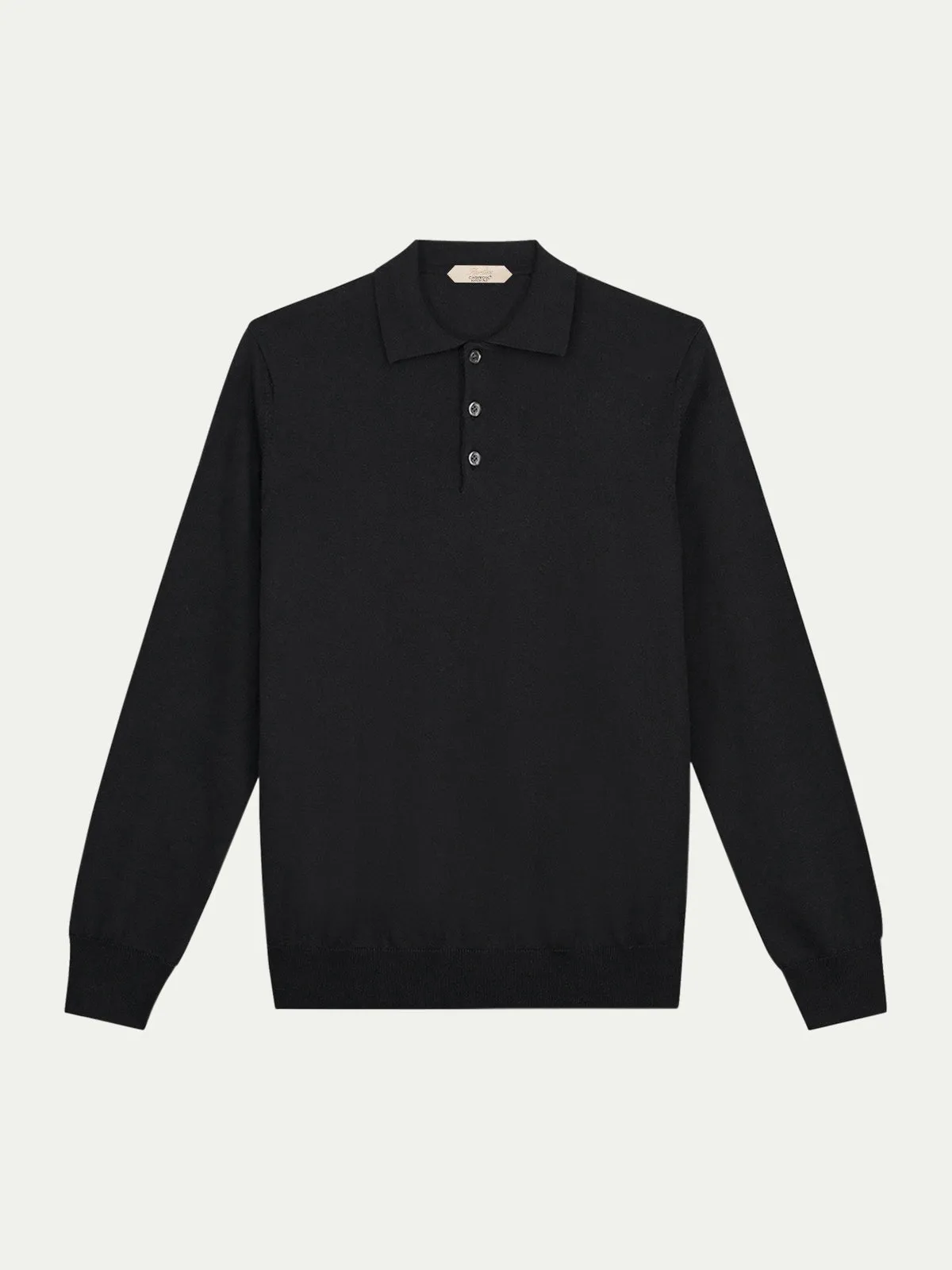 Extrafine Merino Polo Black