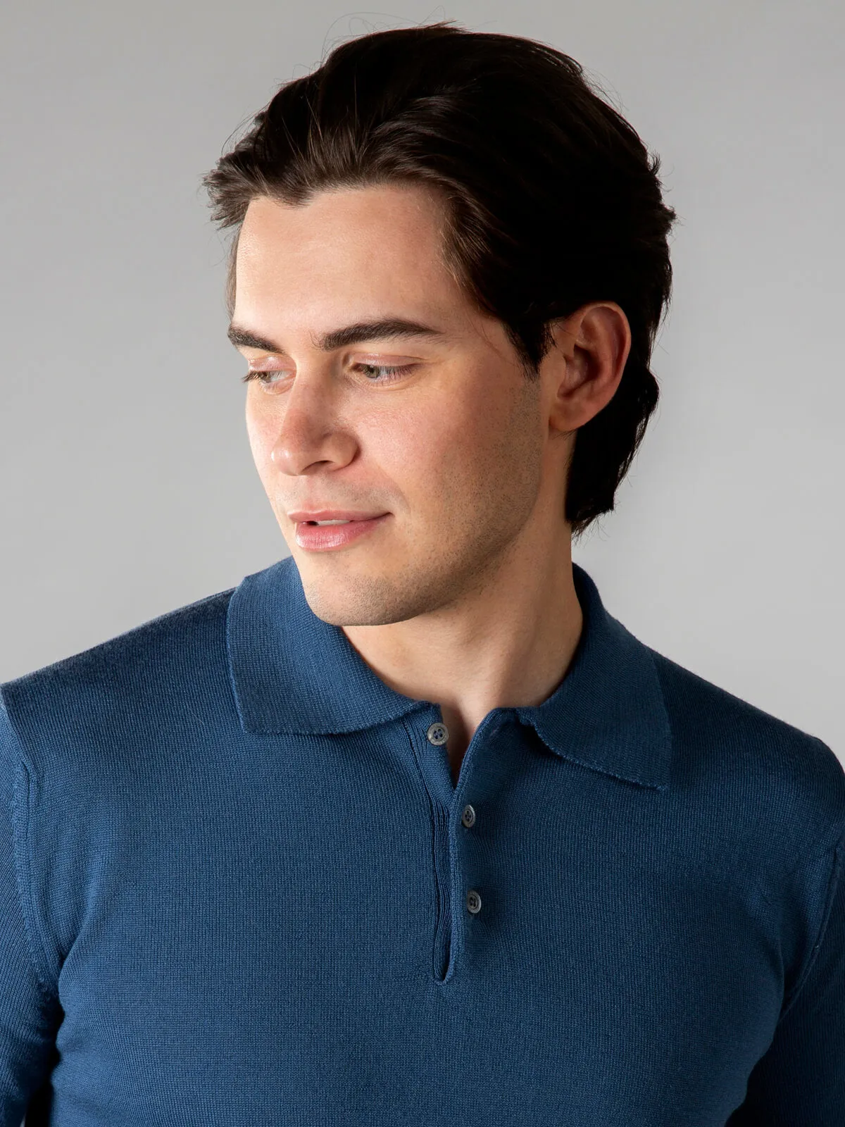 Extrafine Merino Polo Petrol