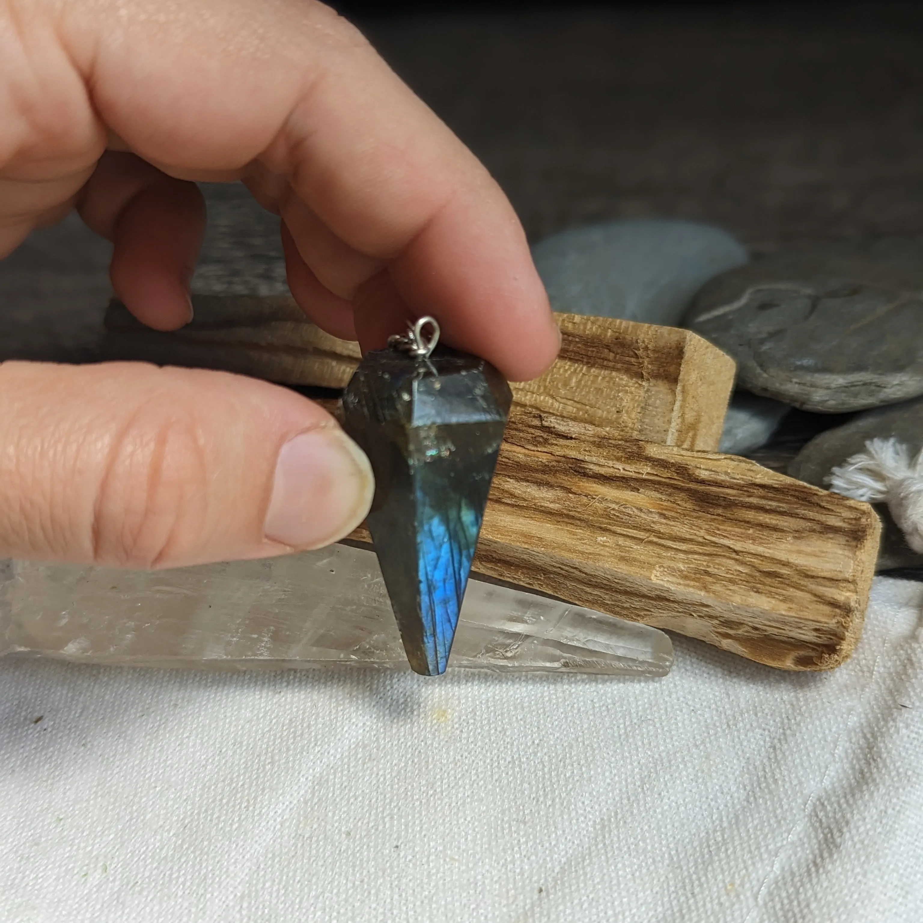 Flashy Labradorite Tapered Pendulum ~ Psychic Development