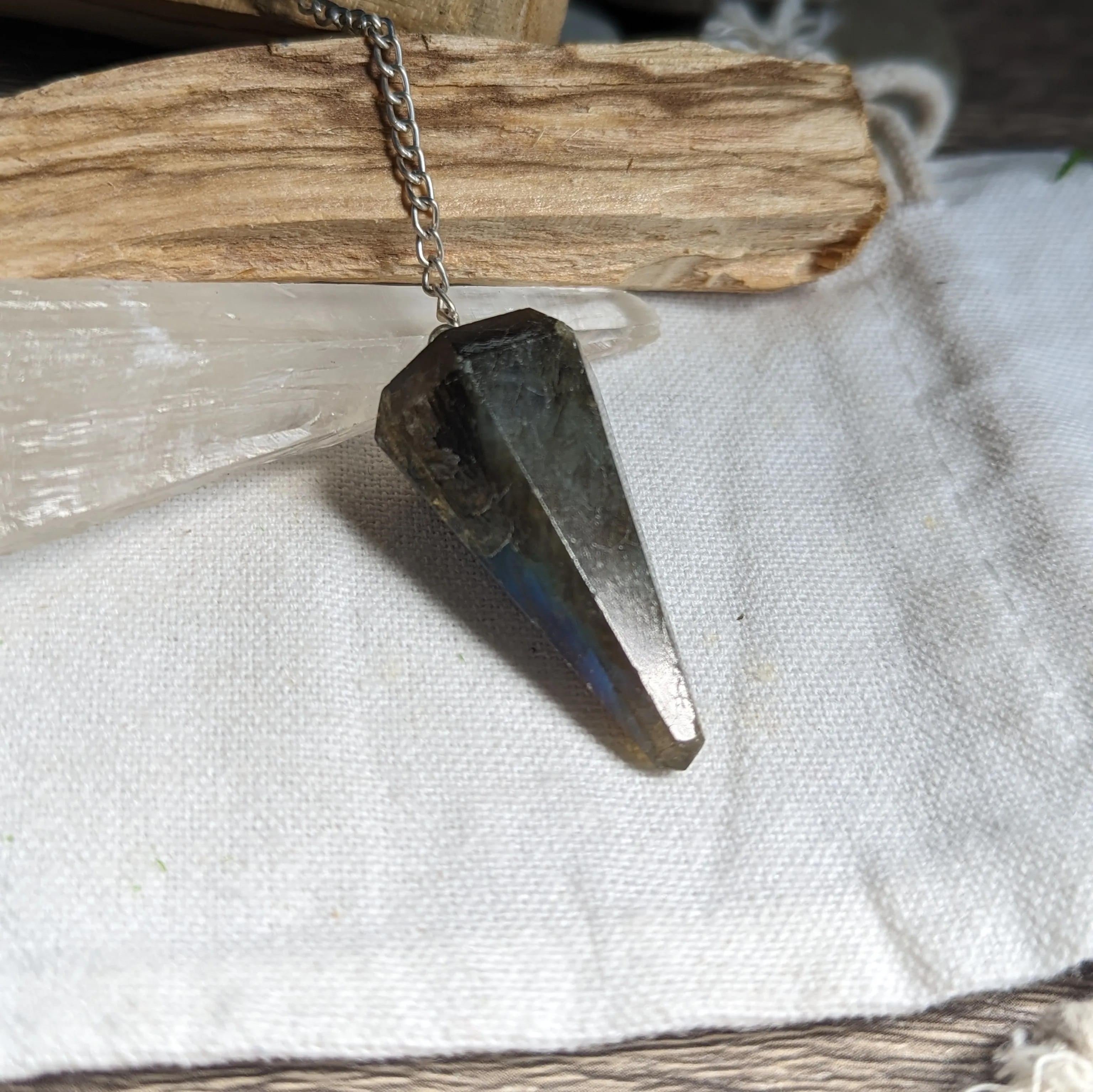 Flashy Labradorite Tapered Pendulum ~ Psychic Development