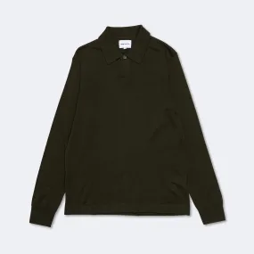 Jon Tech Merino LS Polo - Army Green