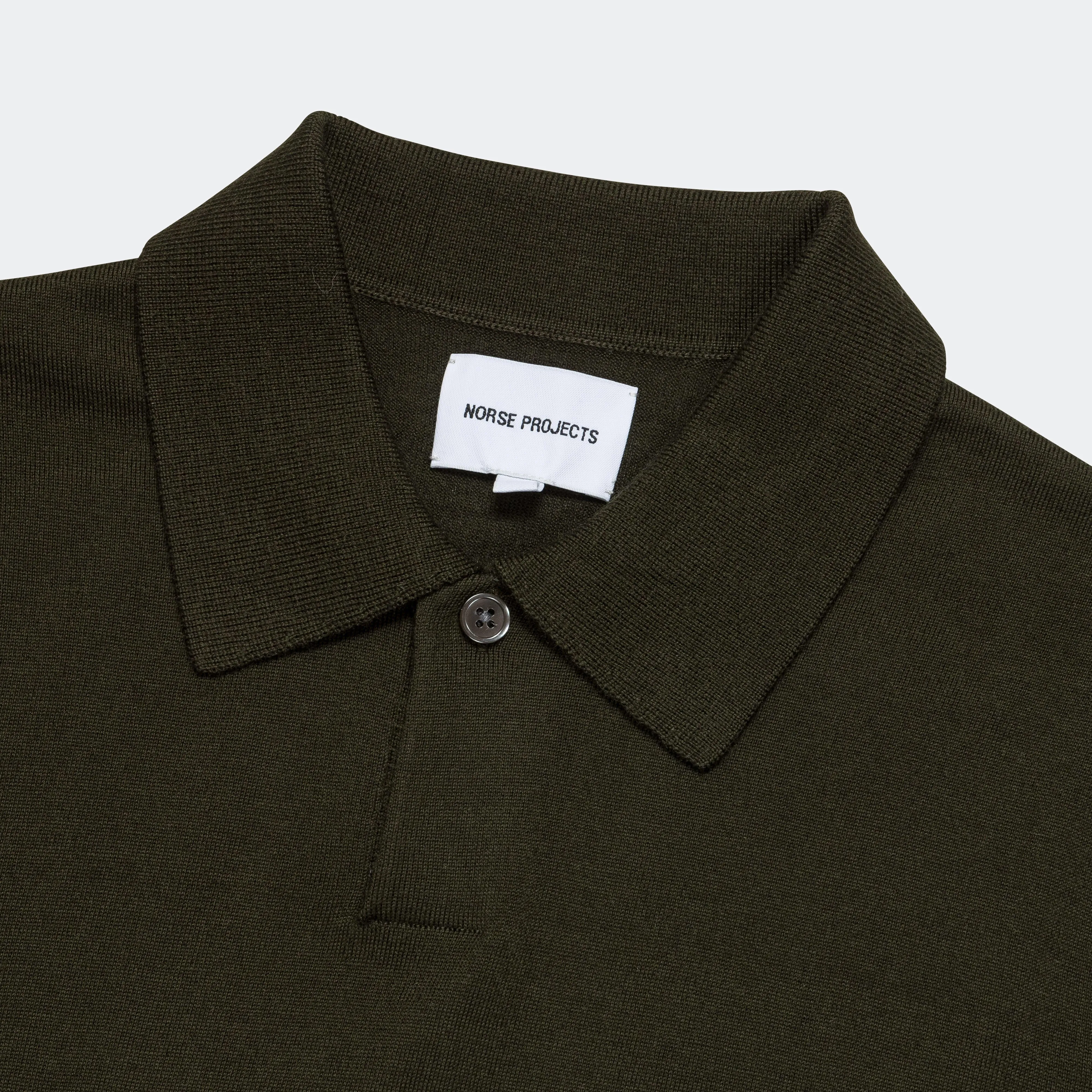 Jon Tech Merino LS Polo - Army Green