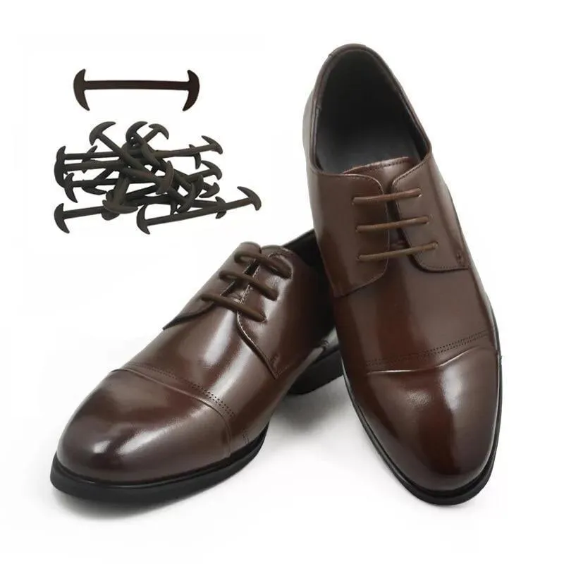 Leather No Tie Shoelaces For Dress Shoes 12pcs/set