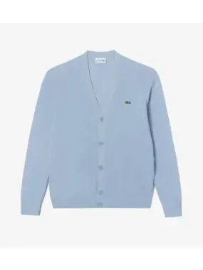 Men s lecture pique solid cardigan light blue