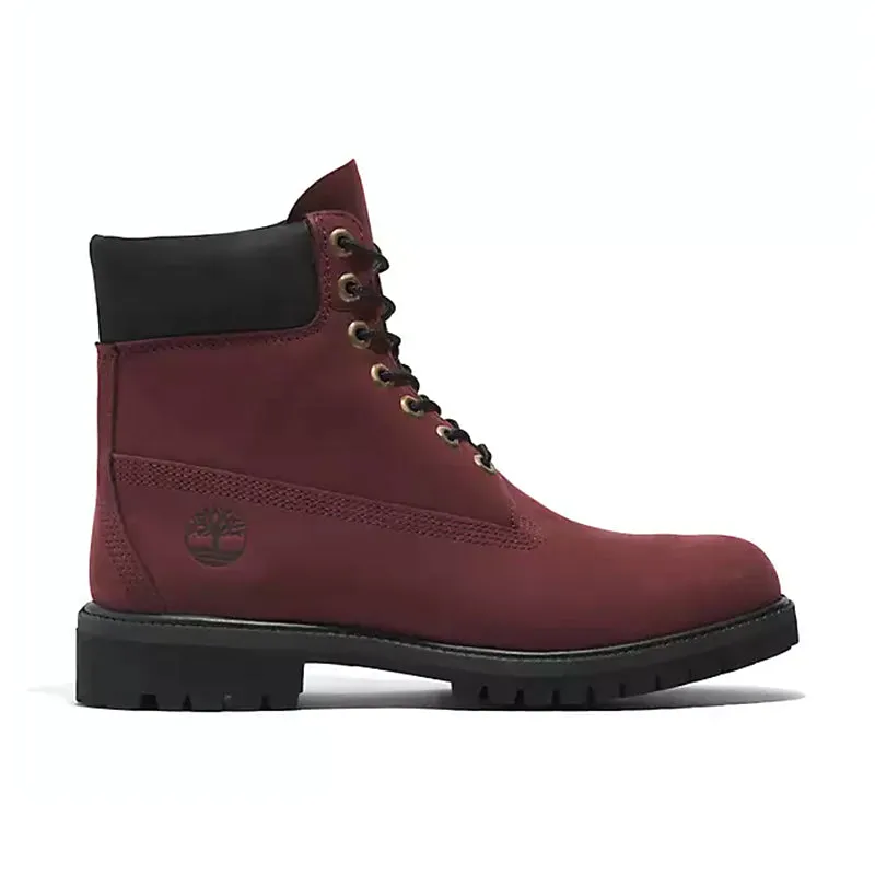 Men's 6" Premium Waterproof Burgundy Nubuck