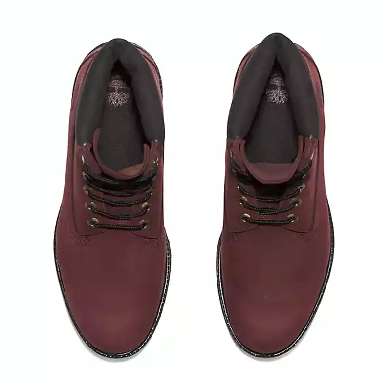 Men's 6" Premium Waterproof Burgundy Nubuck