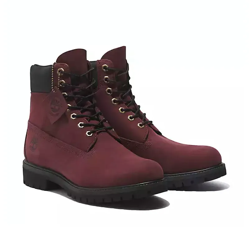 Men's 6" Premium Waterproof Burgundy Nubuck