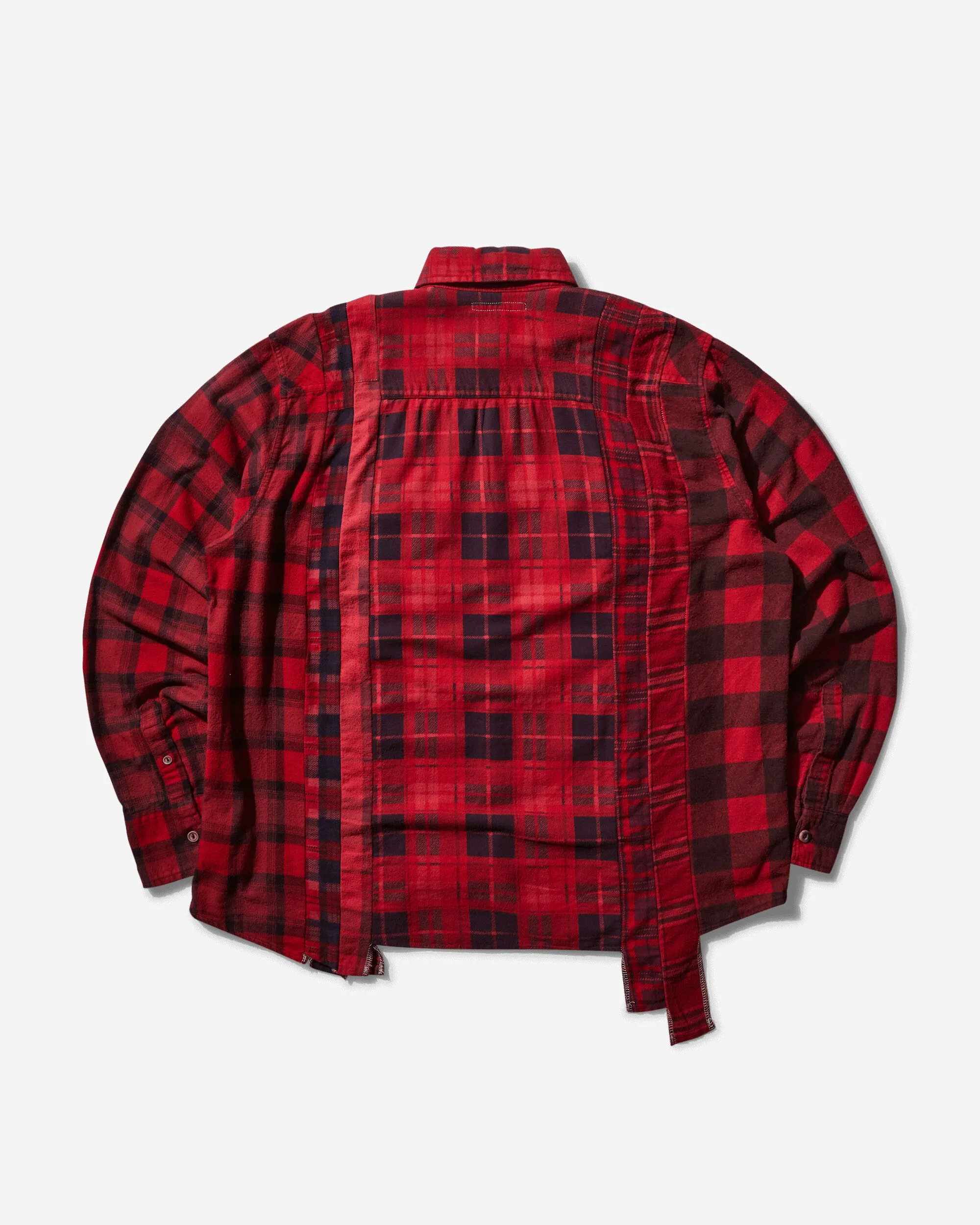 Men's 7 Cuts Flannel Shirt Over Dye Red