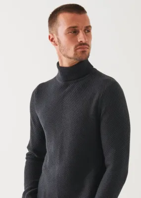 MERINO TEXTURED KNIT TURTLENECK