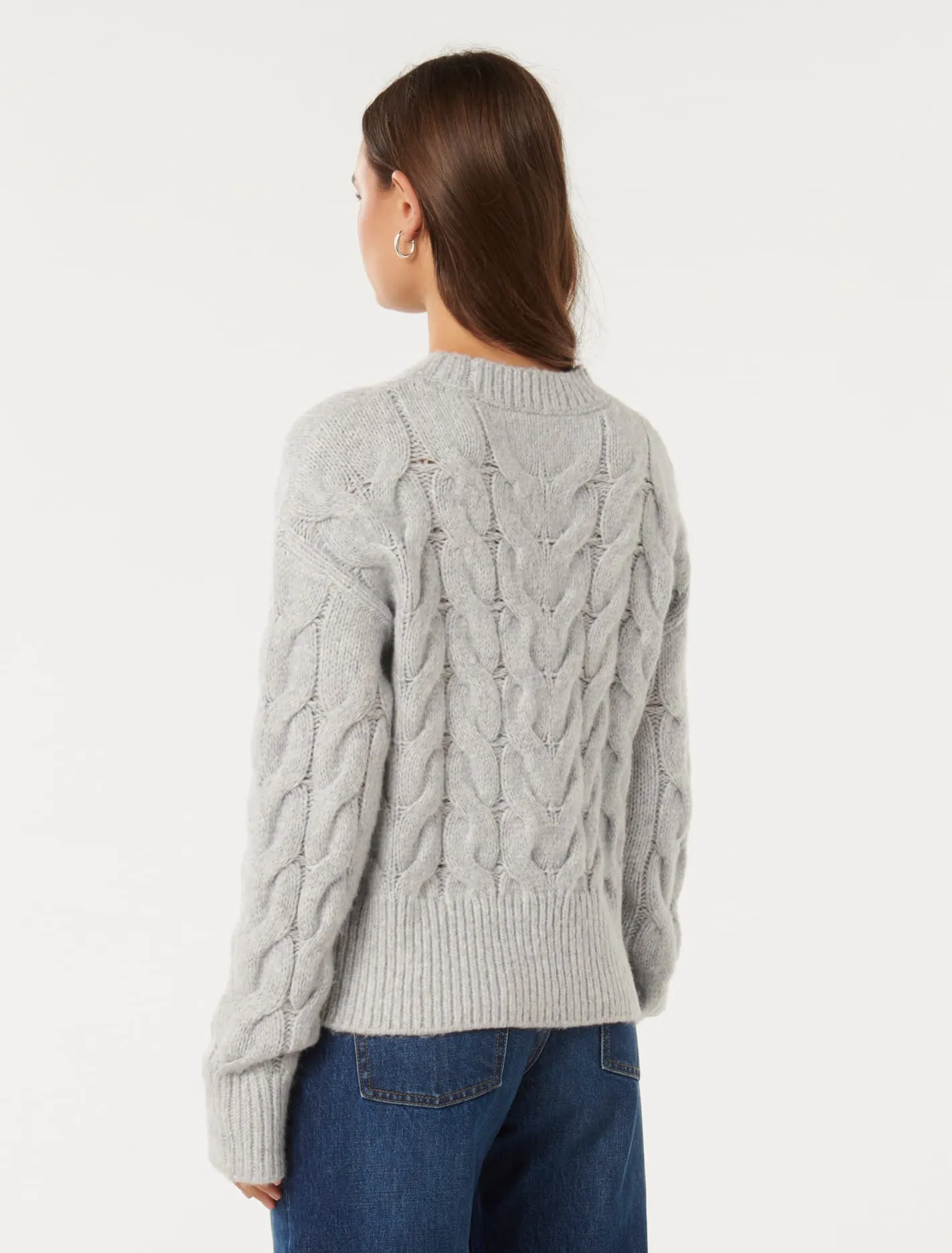 Mila Boxy Crew Neck Cable Jumper