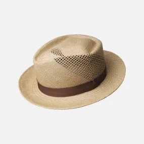 Narrow Brim Hurtle Diamond Crown Genuine Panama Fedora - Made in USA with Toquilla Palm Straw