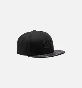 Nice Kicks X New Era Snapback Hat - Black/Geo Leather